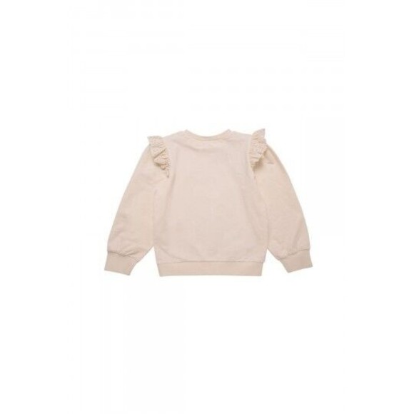 THE NEW SOCIETY IVORY YOLY SWEATER SWEATSHIRT PULLOVER NWT Ruffle Shoulder - Picture 11 of 11